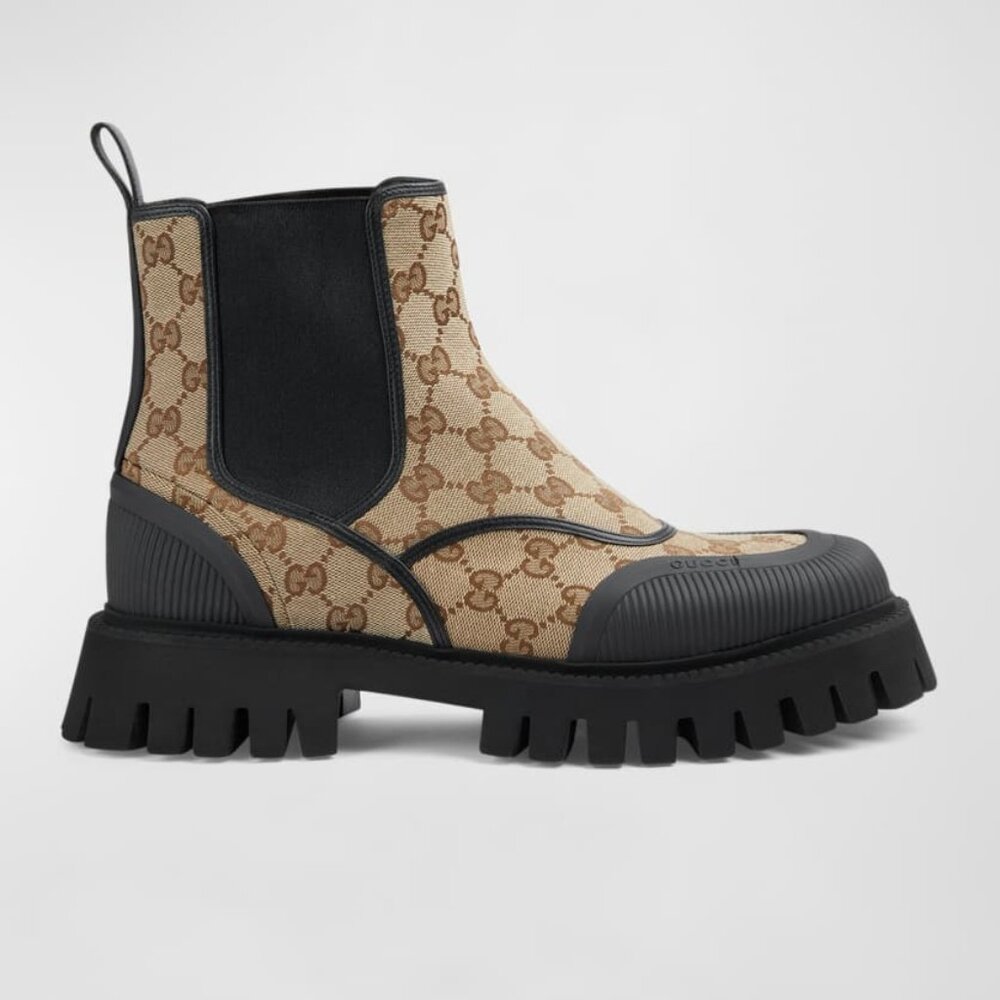 NIB Gucci Novo GG canvas slip on boots G 12 US 13